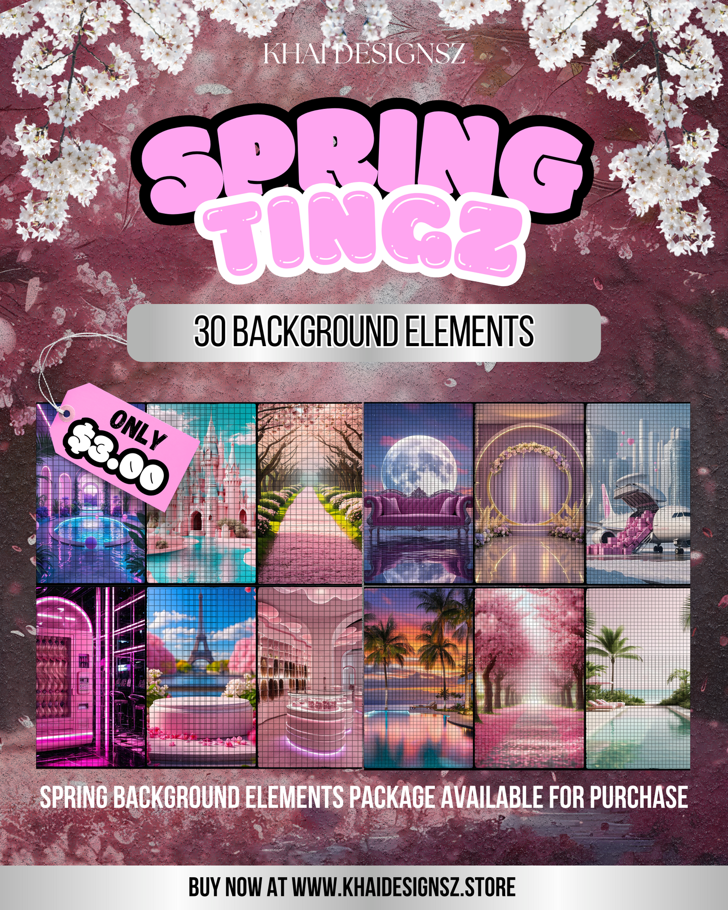 2025 Spring Tingz Background Elements Package #1